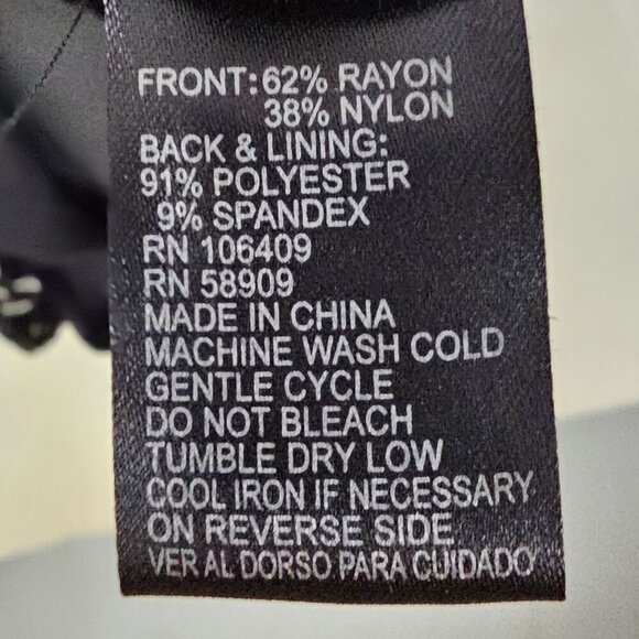 Preston & York Dress Black Velour Burnout Sheer Shift Paisley Goth L - Picture 9 of 10